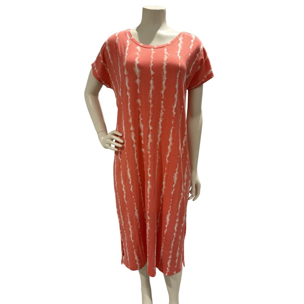 Any Body Women’s Dress Cover Up tie-dye coral Pink Sz Small Vacation Cruise